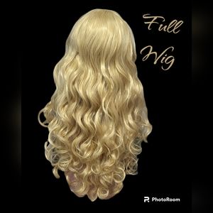 *NEW* Long Luxurious Layered Blonde Human Hair Blend Wig